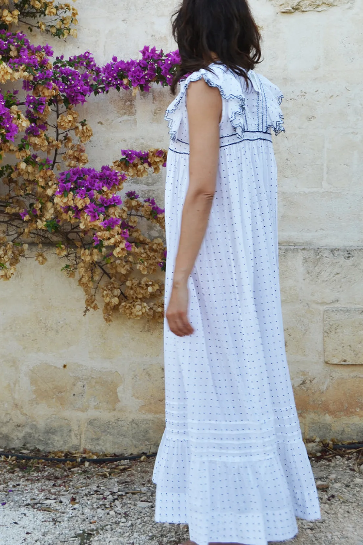 Soler Antonella Square Yoke Maxi Dress