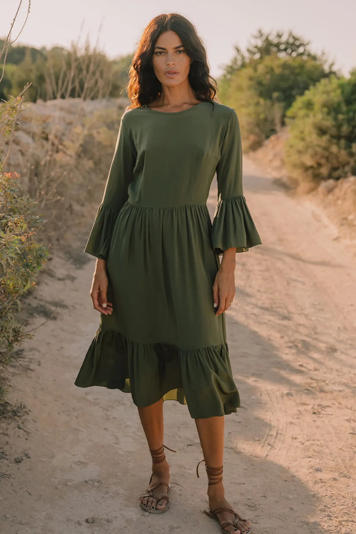 Soler Pia Gathered Tier Midi Dress | Made to Order