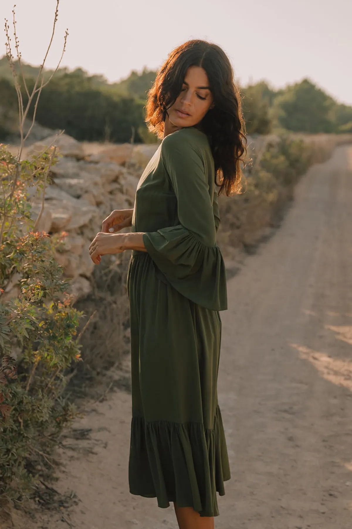 Soler Pia Gathered Tier Midi Dress | Made to Order