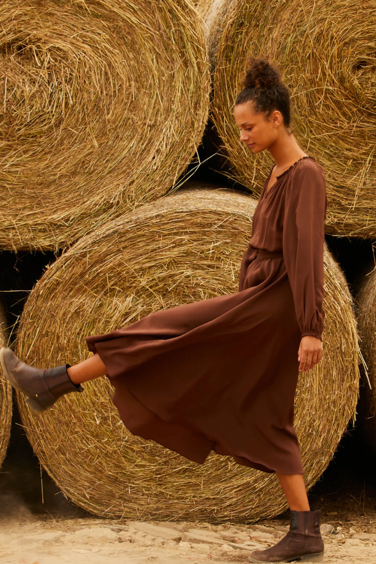 Soler Raquel Bea Peasant Midi Dress | Made to Order