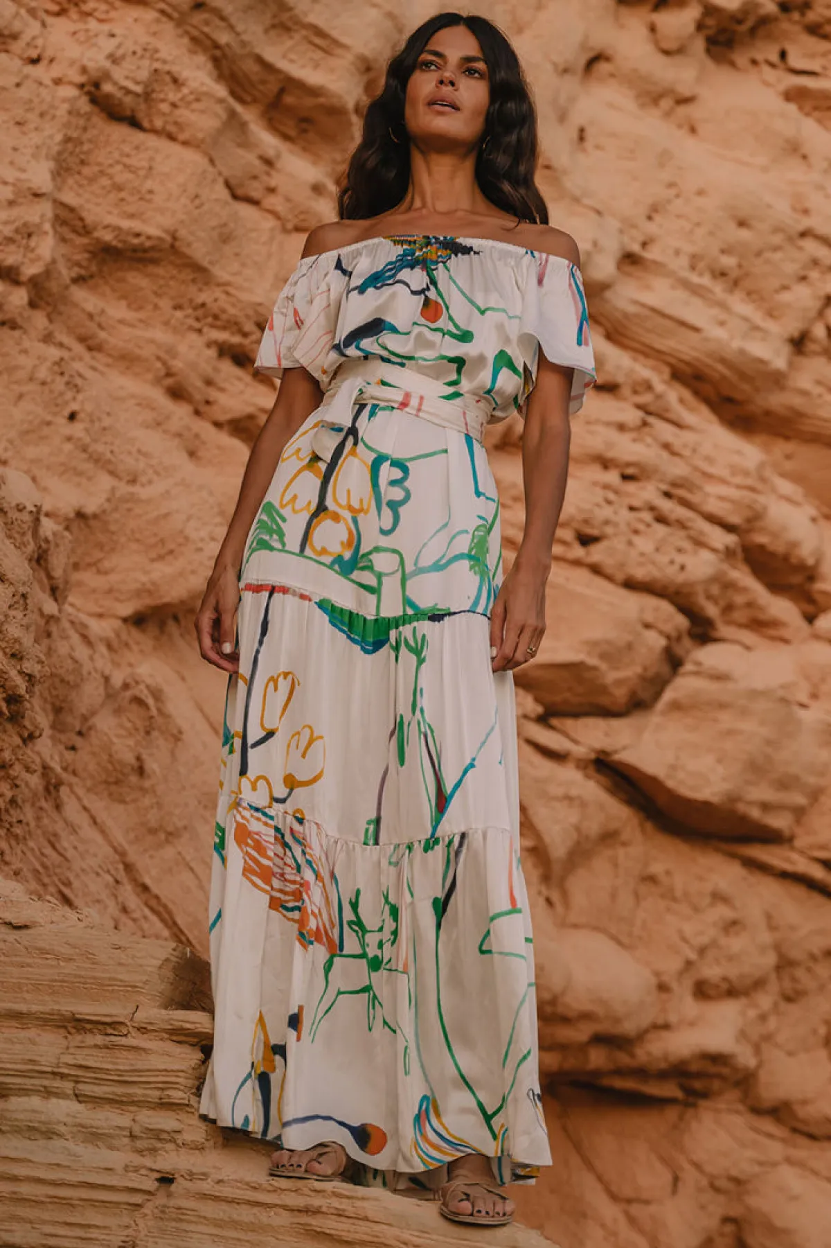 Soler Thalia Flair Sleeve Maxi Dress | Made to Order